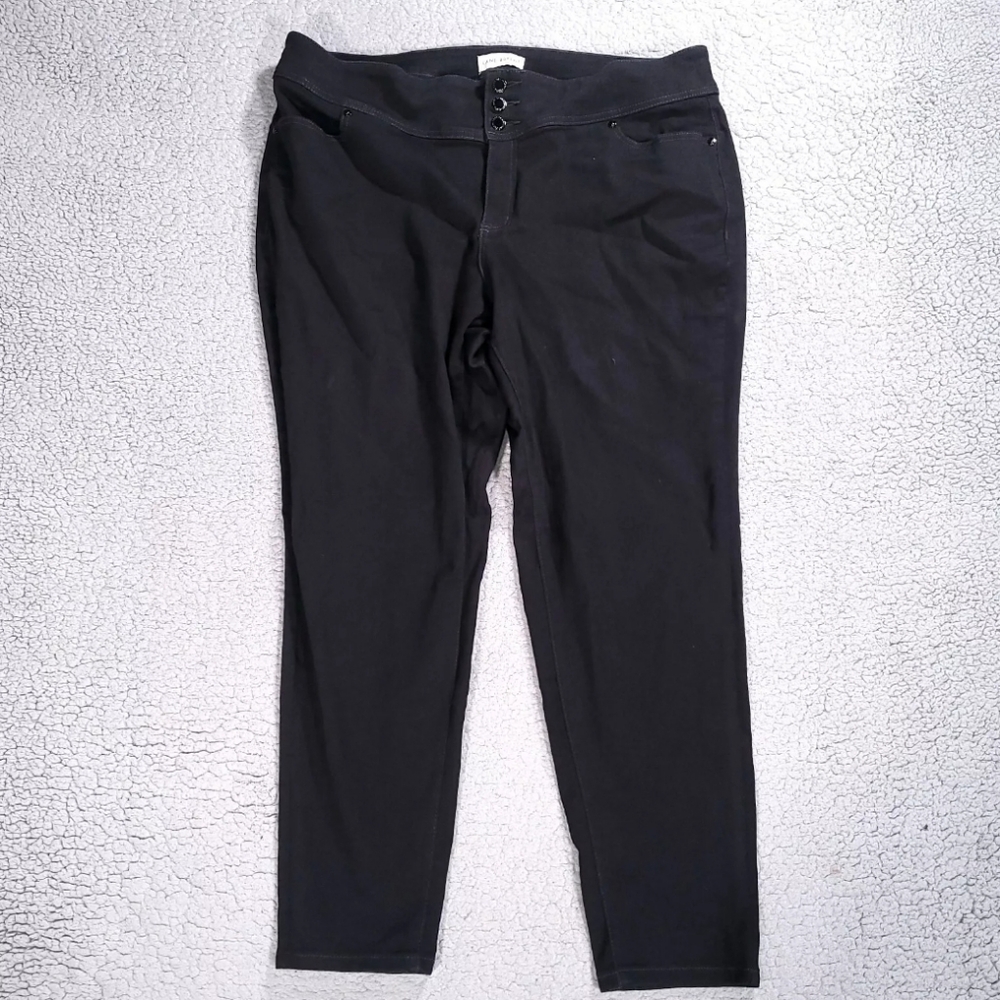 Lane Bryant Jeggings Womens 22 Black Signature Fit High Rise Dark Wash Stretch